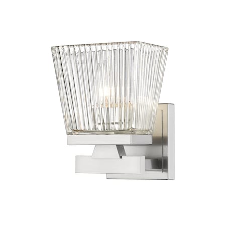 Z-Lite Astor 1 Light Wall Sconce, Brushed Nickel & Clear 1936-1S-BN